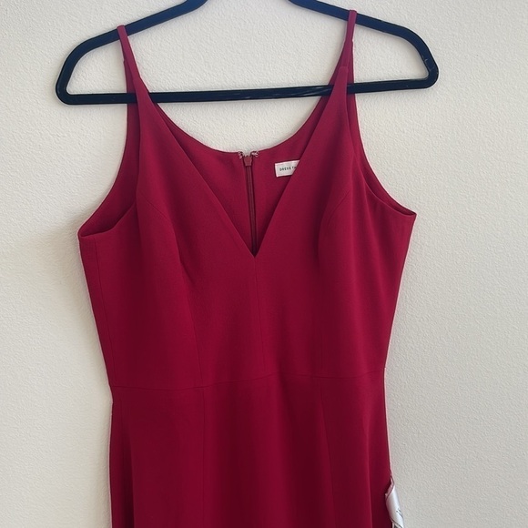 Dress the population Garnet Red Iris Side Slit Crepe Gown L NWT - Picture 7 of 9